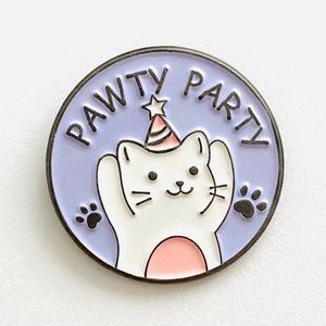 8/$40 Pawty Party Hat Cat Kitten Enamel Pin